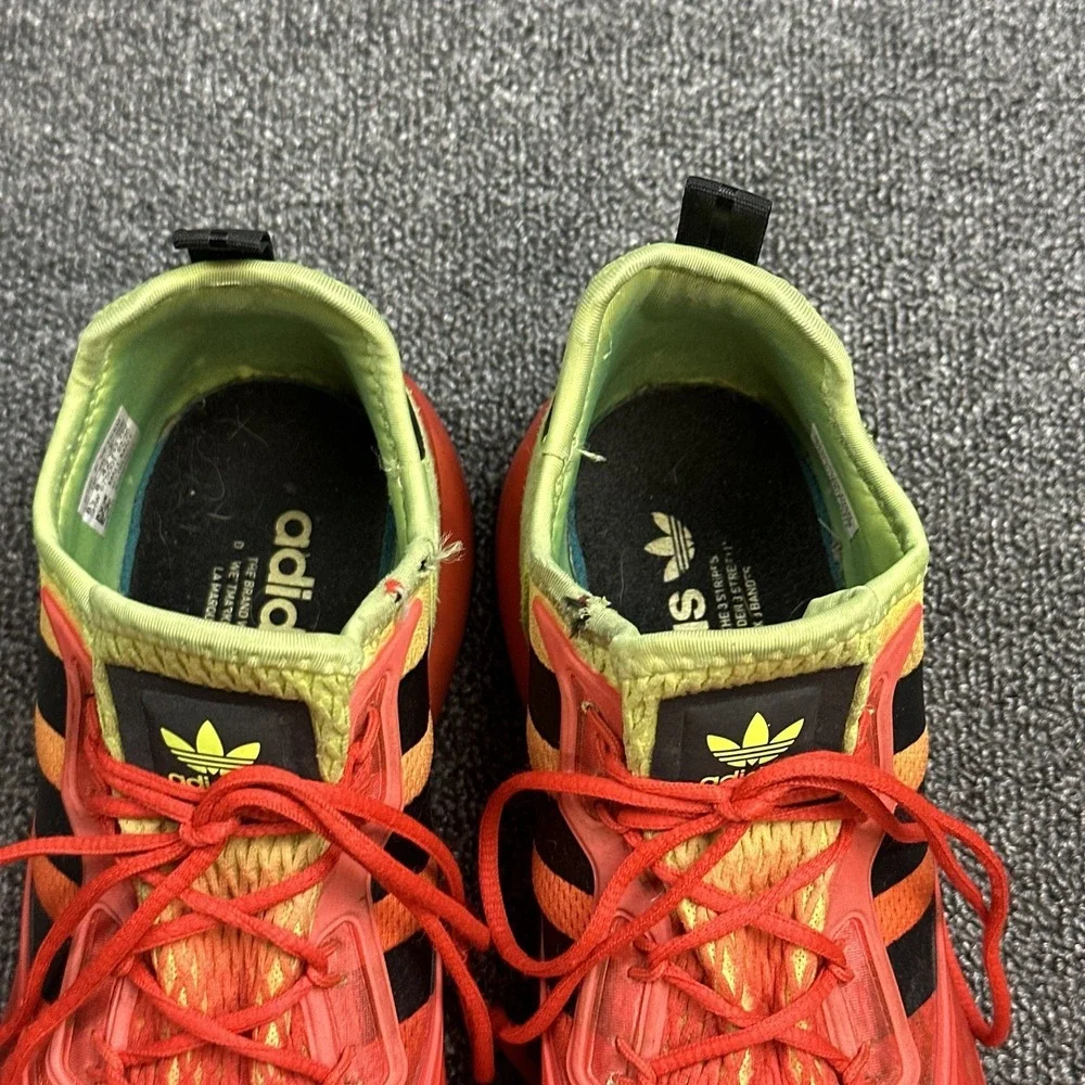 Adidas ZX 2K Boost Sneakers Mens Sz 8.5 Flux Solar Yellow/Hi-Res Red Shoes.